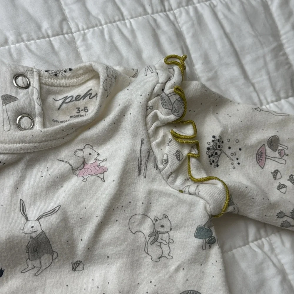 Perh Adorable Cream and Yellow Kids One Piece organic cotton